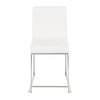 Lumisource High Back Fuji Dining Chair in Stainless Steel and White Velvet, PK 2 DC-HBFUJI SSVW2